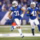 Quincy Wilson, No. 31, of the Indianapolis Colts runs with the ball after an interception against the Houston Texans at Lucas Oil Stadium in Indianapolis on Dec. 31, 2017. (Andy Lyons/Getty Images)